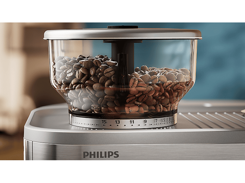 Cafetera express - Philips Barista Brew PSA3228/01, Molinillo integrado, Prensador calibrado premium, doble container de café, Capacidad 2,3l, 15 bar.