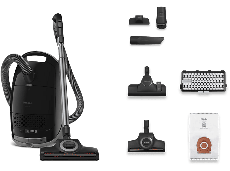 Aspirador con bolsa - Miele Guard M1 Cat & Dog, 890W, Depósito 4.5l, 4 Niveles de Potencia, Especial para Mascotas, Obsidian Black