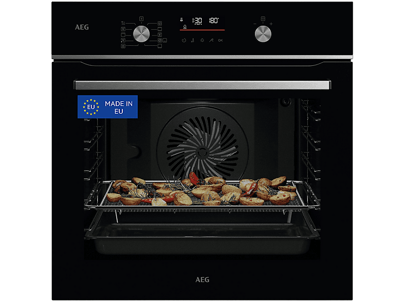 Horno - AEG GS6PB51FAB, Multifunción, Pirolítico, 71 l, Sonda térmica, AirFry, 60 cm, Negro