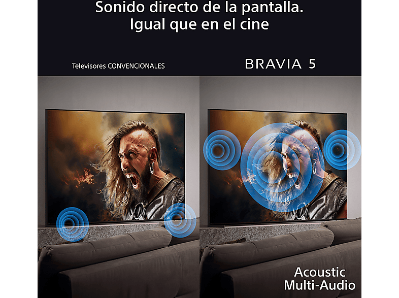 TV LED 65" - Sony Bravia 5, XR|Mini LED, 4K HDR, Google Smart TV, Gaming PS5,120Hz, IMAX Enhanced, Dolby Atmos/Vision, Chromecast, AirPlay2, 65XR55