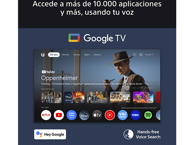 TV LED 75" - Sony Bravia 3, Direct LED, 4K HDR Processor X1 con IA, Smart TV (Google TV), TDT HD, DVB-T2, Dolby Atmos/Vision, Chromecast, Eco, 75S35
