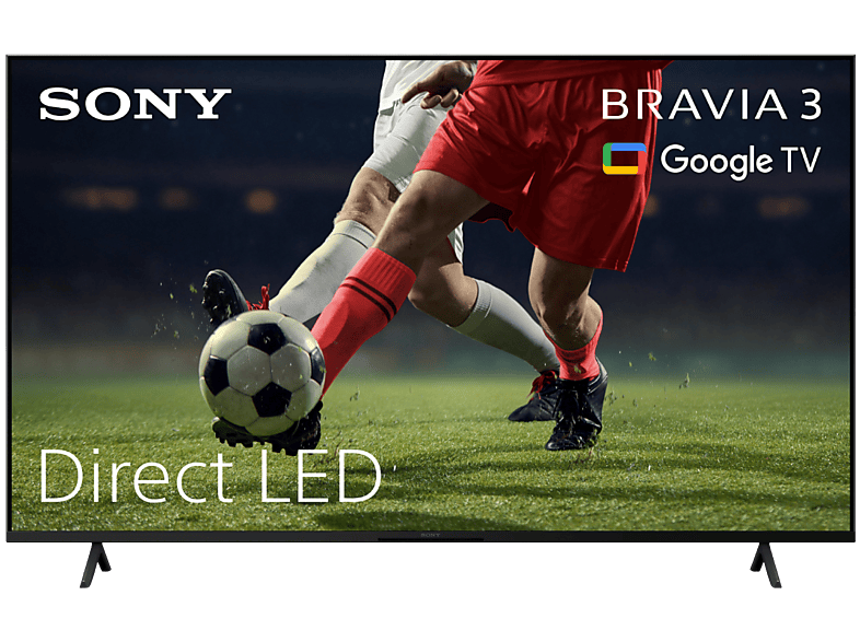 TV LED 55" - Sony Bravia 3, Direct LED, 4K HDR Processor X1 con IA, Smart TV (Google TV), TDT HD, DVB-T2, Dolby Atmos/Vision, Chromecast, Eco, 55S35