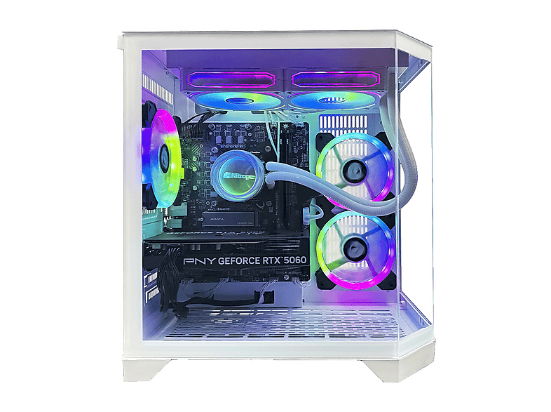 PC Gaming - Nitropc Avanzado, AMD Ryzen 5 5600X (6 núcleos, 12 hilos | 3,60 GHz hasta 4,60 GHz), 16 GB RAM, 1 TB SSD, GeForce RTX™ 3050, Blanco