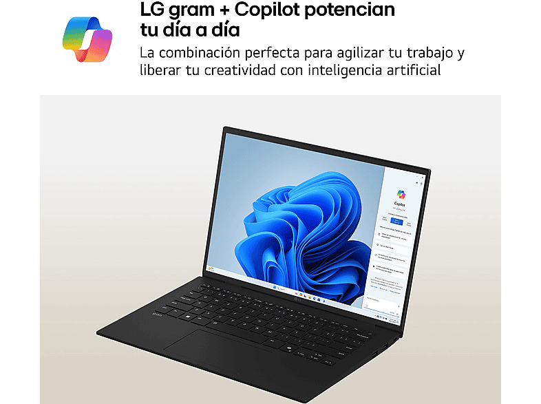 Portátil - LG 14Z90T-G.AD8BB, 14" WUXGA, Intel® Core™ Ultra 7-255H, 32 GB RAM, 2 TB SSD, Arc™ GPU, W11H, Negro