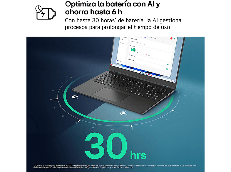 Portátil - LG 14Z90T-G.AD8BB, 14" WUXGA, Intel® Core™ Ultra 7-255H, 32 GB RAM, 2 TB SSD, Arc™ GPU, W11H, Negro