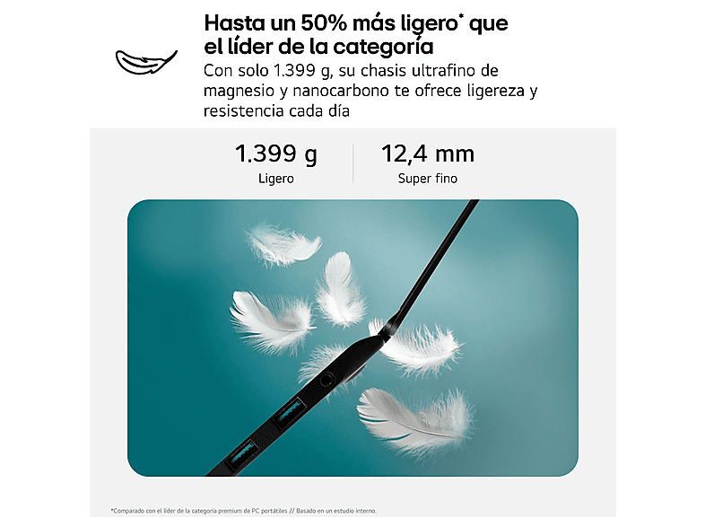 Portátil - LG 16T90TP-K.AD88B, 16" WQXGA+, Intel® Evo™ Edition Core™ Ultra 7-255H, 32 GB RAM, 1 TB SSD, Arc™ GPU, W11H