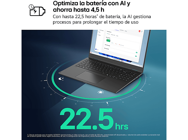Portátil - LG 16Z90T-G.AD8BB, 16" WQXGA, Intel® Evo™ Edition Core™ Ultra 7-255H, 32 GB RAM, 2 TB SSD, Arc™ GPU, W11H, Negro