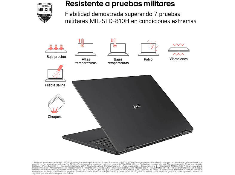 Portátil - LG 16Z90T-G.AD8BB, 16" WQXGA, Intel® Evo™ Edition Core™ Ultra 7-255H, 32 GB RAM, 2 TB SSD, Arc™ GPU, W11H, Negro