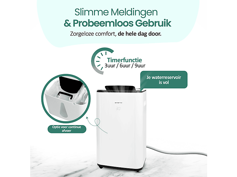 Deshumidificador - Emerio DH-129238, 6 l, 60 m², Blanco