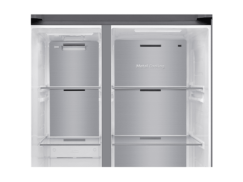 Frigorífico americano - Samsung Bespoke AI RS70F64KETEF, All Around Cooling, No Frost, 178.4 cm, 640 l, Dispensador agua y hielo, Inox