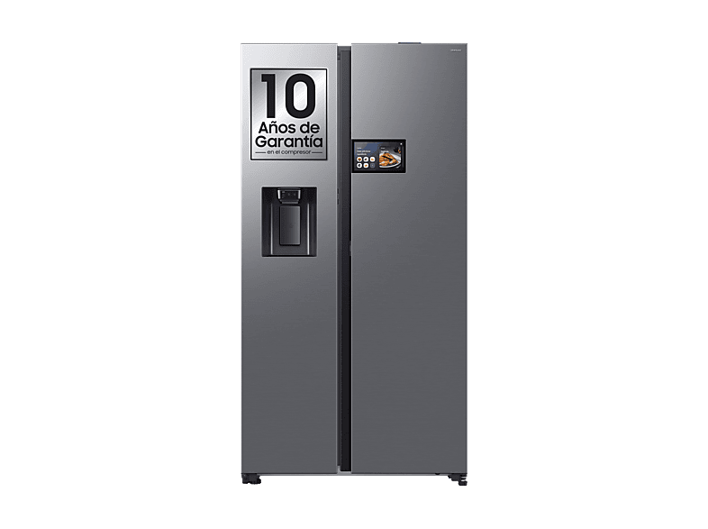Frigorífico americano - Samsung Bespoke AI RS90F64EETEF, Mono Cooling, No Frost, 178.4 cm, 621 l, Dispensador de agua y hielo, Balda Botellero, Inox