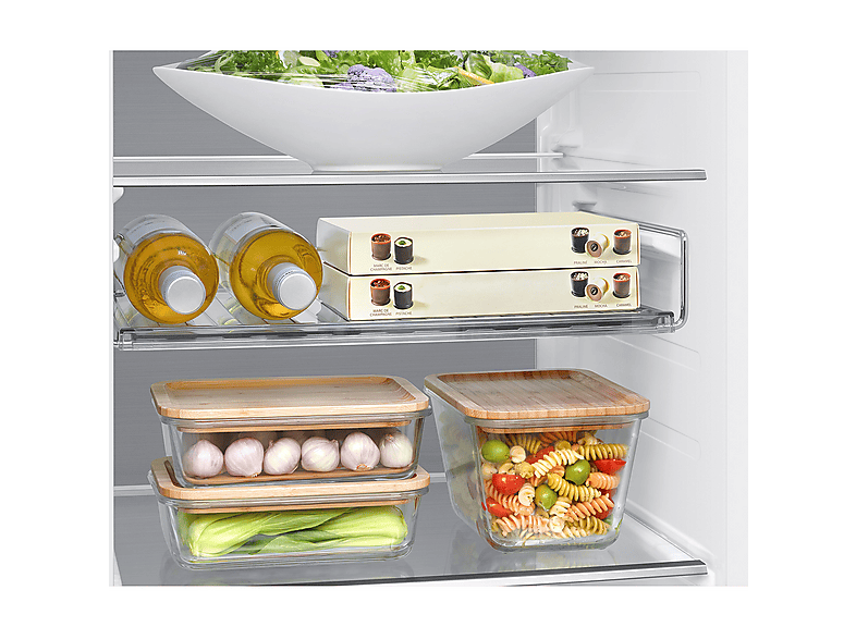 Frigorífico americano - Samsung Bespoke AI RS90F64EETEF, Mono Cooling, No Frost, 178.4 cm, 621 l, Dispensador de agua y hielo, Balda Botellero, Inox
