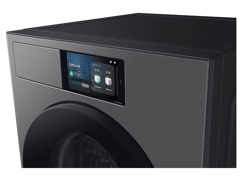 Lavadora carga frontal - Samsung Bespoke AI WF90F09C4SU3, 9 kg, 1400 rpm, 24 programas, Autodosificación, Clase A, Control por voz, Grafito