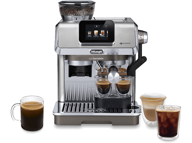 Cafetera express - De Longhi, De'Longhi La Specialista Touch EC9455.M, 1450W, 15 bar, 1.7 L, Molinillo integrado, Táctil, 4 Niveles de temperatura