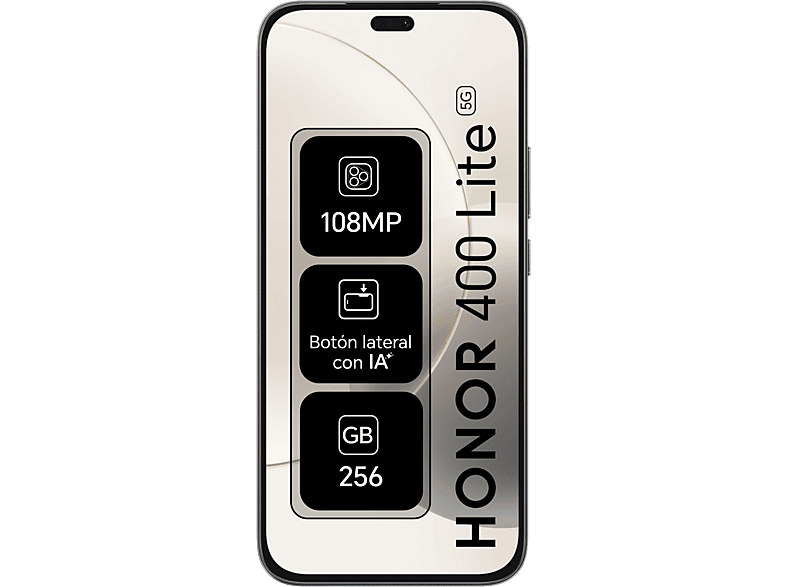 Móvil - Honor 400 Lite, Velvet Black, 256 GB, 8 GB RAM, 6.7" OLED, MediaTek Dimensity 7025-Ultra, 5230 mAh, Botón lateral IA