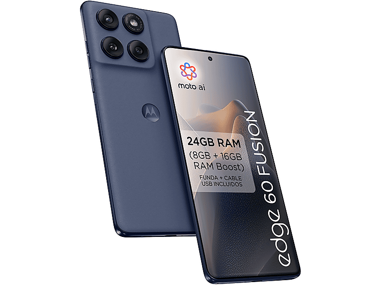 Móvil - Motorola edge 60 fusion, Grey, 256 GB, 8 GB RAM, 6.7" pOLED, MediaTek Dimensity 7300, 5200 mAh