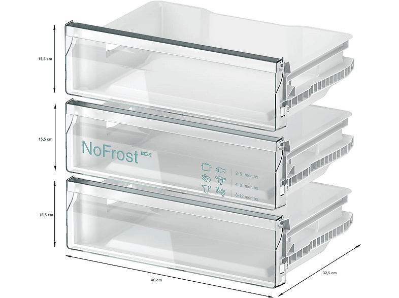 Congelador bajo encimera - Balay 3GUE033F, 85 l, 82 cm, Home Connect, No Frost, Sin panelar