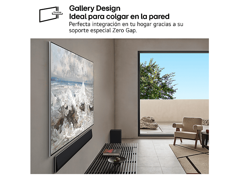 TV OLED 97" - LG OLED97G54LW, OLED 4K, Procesador Inteligente α11 AI Processor 4K Gen2, Smart TV, Gallery Design, Rocky Black