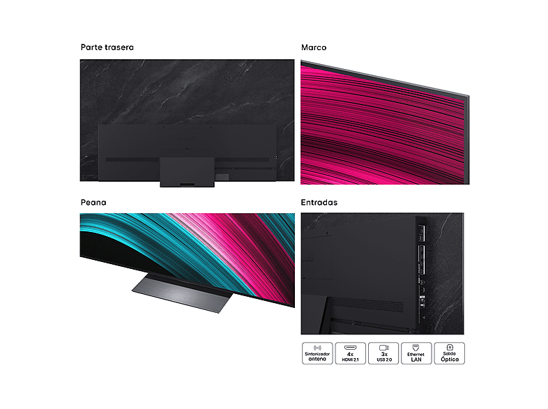 TV OLED 83" - LG OLED83C54LA, OLED 4K, Procesador Inteligente α9 AI Processor 4K Gen8, Smart TV, DVB-T2 (H.265), Negro