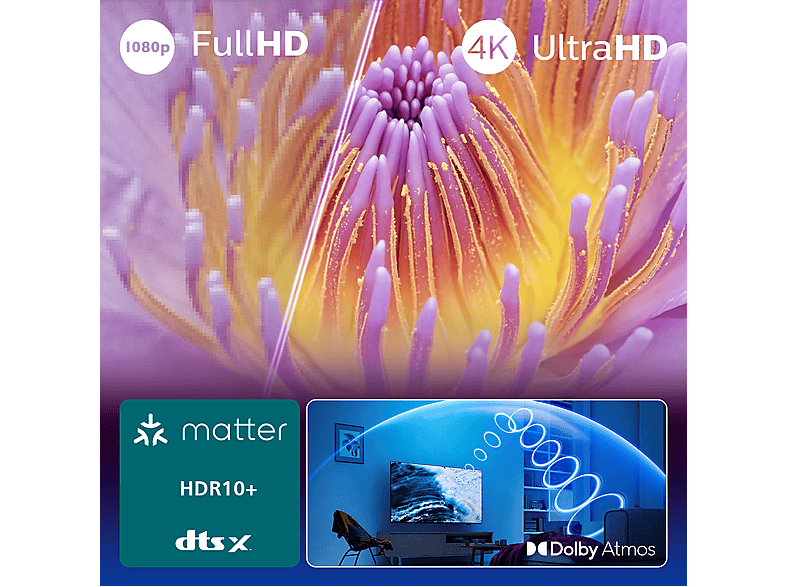 TV LED 50" - Philips 50PUS7000/12, UHD 4K, Smart TV, Dolby Atmos y DTS:X, Titan OS, Negro