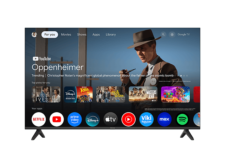TV LED 43" - Peaq PTV 43GU-5025T, UHD 4K, Google TV, Smart TV, DVB-T2 (H.265), HDR10, Dolby Audio, Negro
