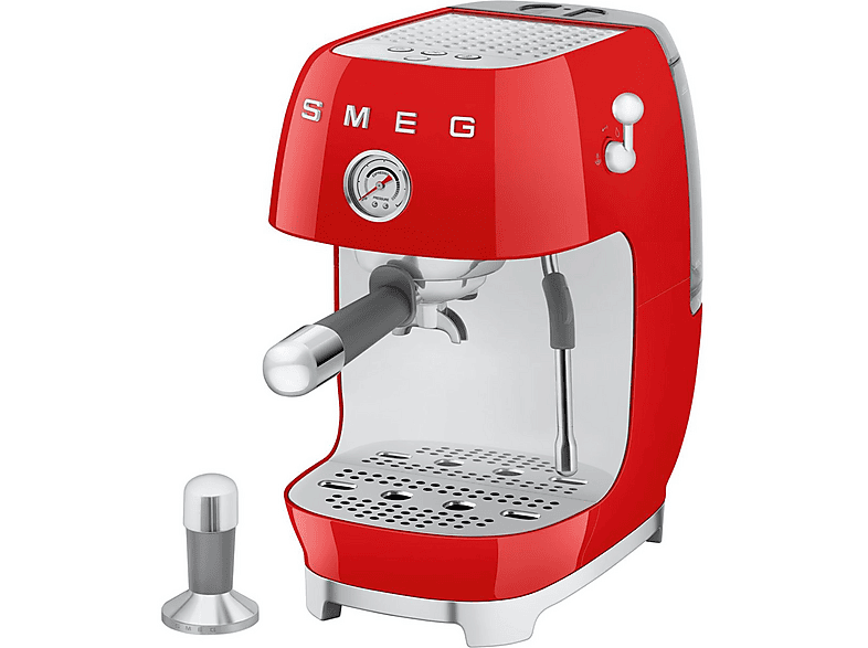 Cafetera espresso - Smeg ECF03RDEU, 15 bar, 1650 W, Rojo