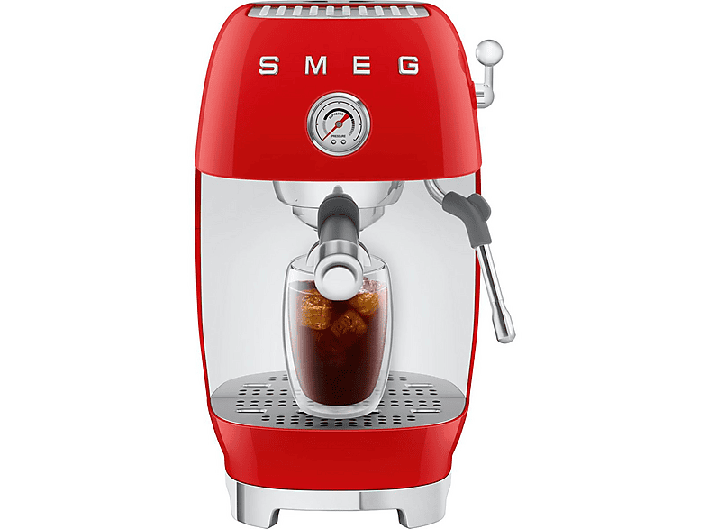 Cafetera espresso - Smeg ECF03RDEU, 15 bar, 1650 W, Rojo