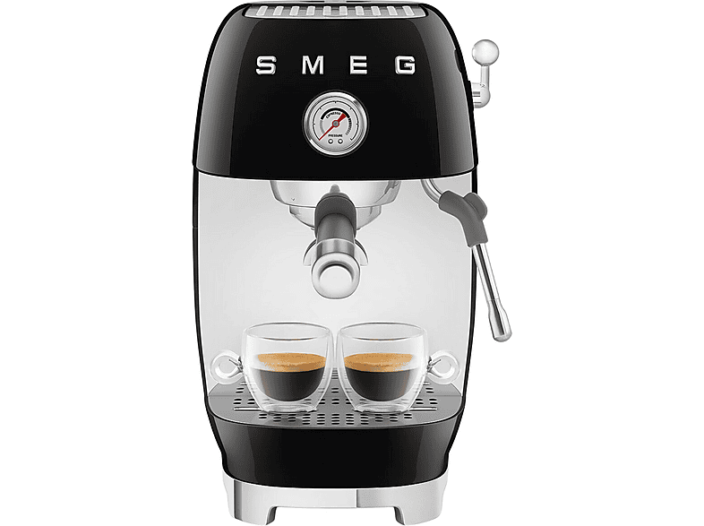 Cafetera espresso - Smeg ECF03BLEU, 15 bar, 1650 W, Negro