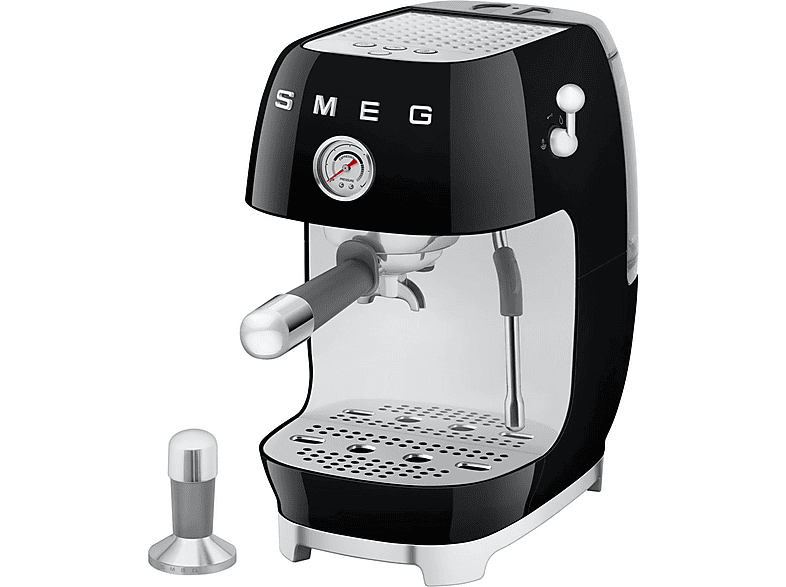 Cafetera espresso - Smeg ECF03BLEU, 15 bar, 1650 W, Negro