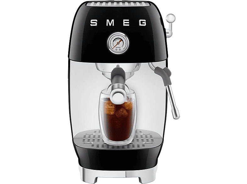 Cafetera espresso - Smeg ECF03BLEU, 15 bar, 1650 W, Negro