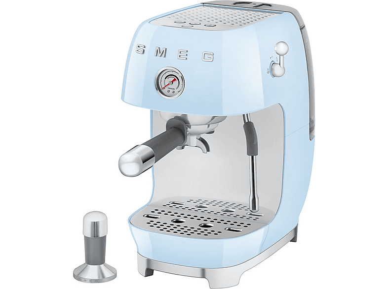 Cafetera espresso - Smeg ECF03PBEU, 15 bar, 1650 W, Azul pastel