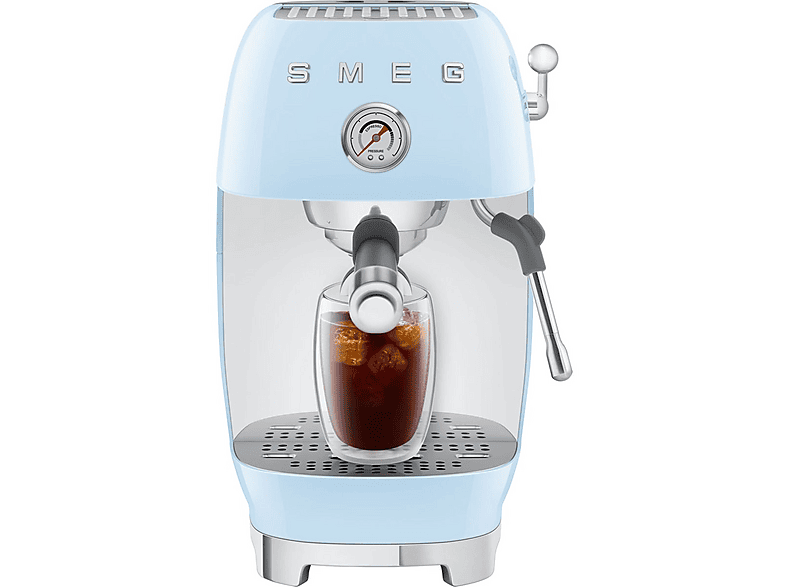 Cafetera espresso - Smeg ECF03PBEU, 15 bar, 1650 W, Azul pastel