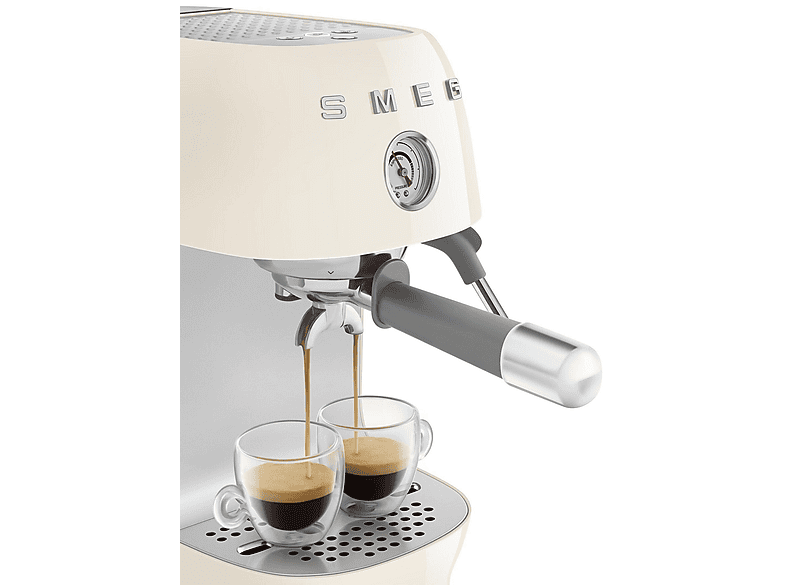 Cafetera espresso - Smeg ECF03CREU, 15 bar, 1650 W, crema