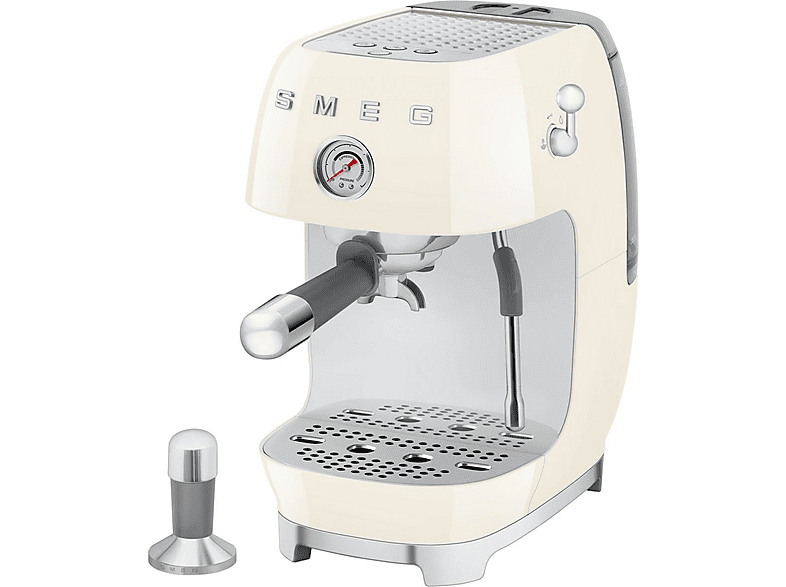 Cafetera espresso - Smeg ECF03CREU, 15 bar, 1650 W, crema