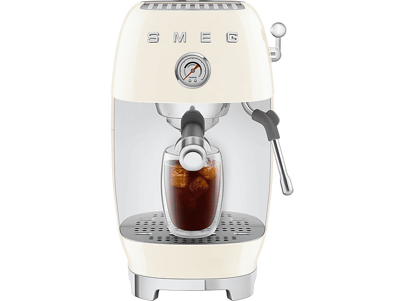Cafetera espresso - Smeg ECF03CREU, 15 bar, 1650 W, crema