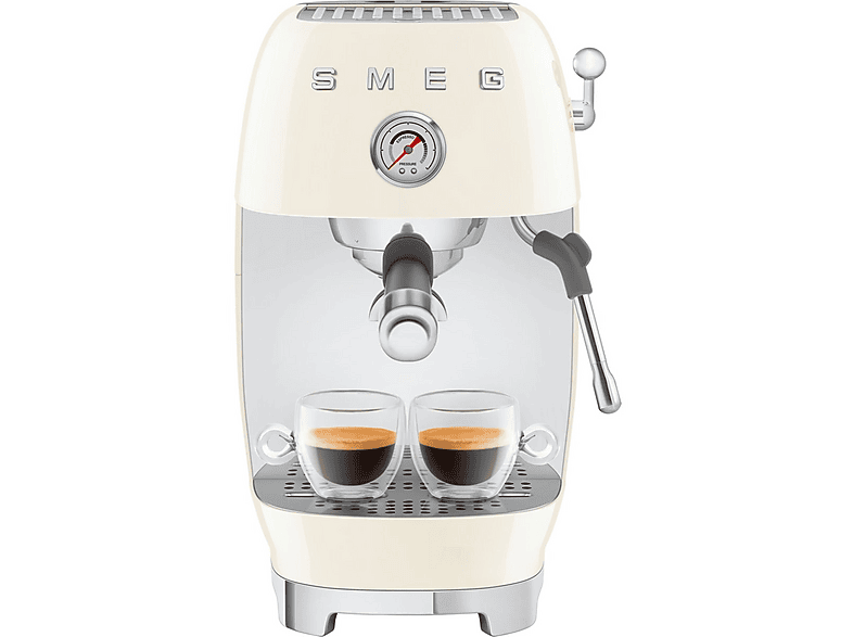 Cafetera espresso - Smeg ECF03CREU, 15 bar, 1650 W, crema
