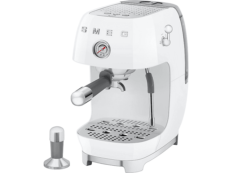 Cafetera espresso - Smeg ECF03WHEU, 15 bar, 1650 W, Blanco