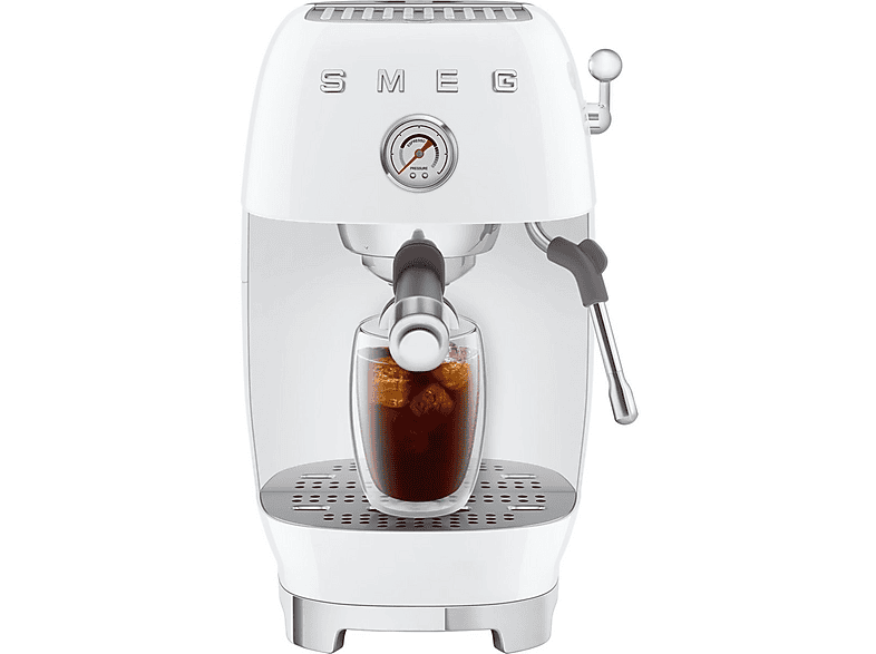 Cafetera espresso - Smeg ECF03WHEU, 15 bar, 1650 W, Blanco