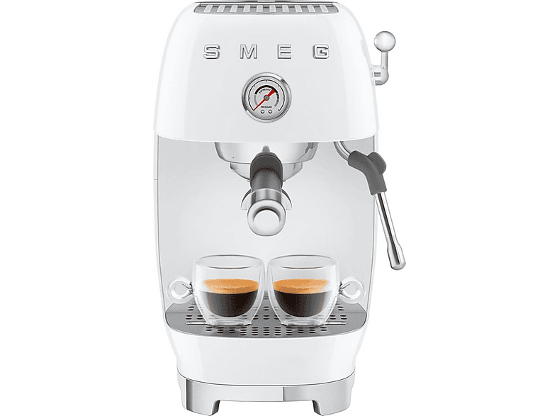 Cafetera espresso - Smeg ECF03WHEU, 15 bar, 1650 W, Blanco