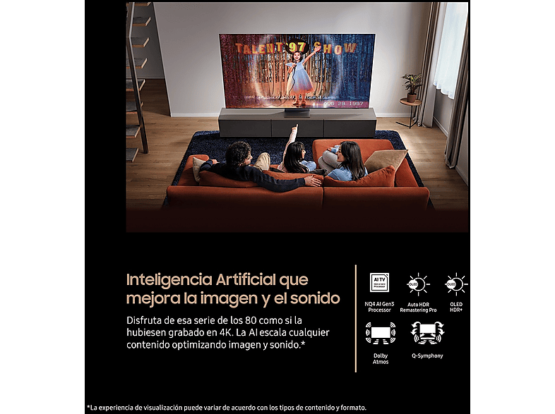 TV OLED 55" - Samsung TQ55S90FAEXXC, OLED 4K, NQ4 AI Gen3 Processor, Smart TV full AI, Wifi, Negro grafito