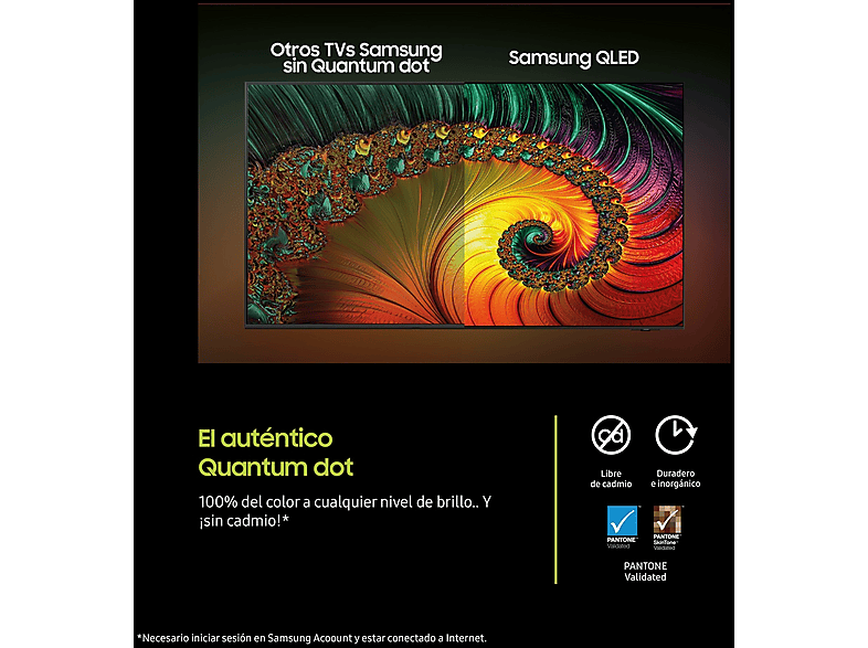 TV QLED 55" - Samsung TQ55Q7FAAUXXC, QLED 4K, Q4 AI Processor, Smart TV, Full AI, Negro