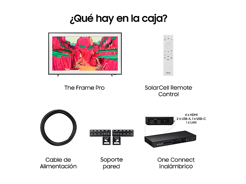 TV Neo QLED 65" - Samsung The Frame Pro TQ65LS03FWUXXC, QLED Mini Led 4K, NQ4 AI Gen3 Processor, Smart TV full AI, Wifi, Negro