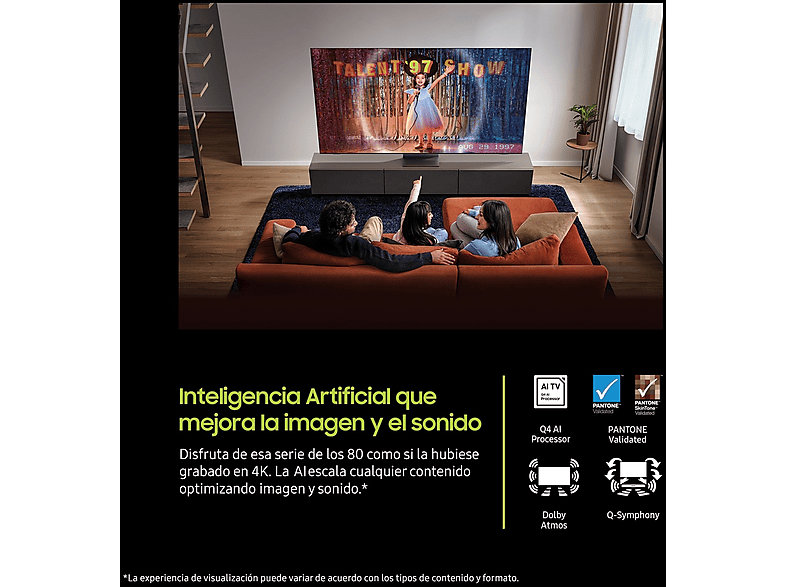 TV QLED 75" - Samsung TQ75Q7F5AUXXC, QLED 4K, Q4 AI Processor, Smart TV full AI, Negro