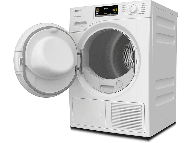 Secadora bomba de calor - Miele TWA520WP 8kg Active, 12 Programas, EcoDry, FraganceDos, Blanco loto