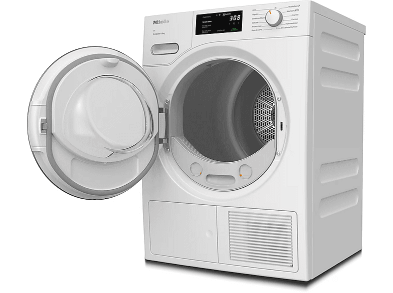 Secadora bomba de calor - Miele TWH780WP EcoSpeed &9kg, 10 Programas, DirectSensor, SilenceDrum, DryCare 40, Blanco loto