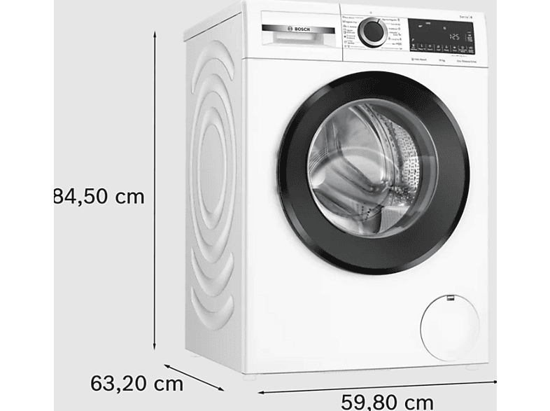 Lavadora carga frontal - Bosch WGG254Z4ES, Serie 6, 10 kg, 1400 rpm, 15 programas, Iron Assist anti arrugas, Speed Perfect, Blanco