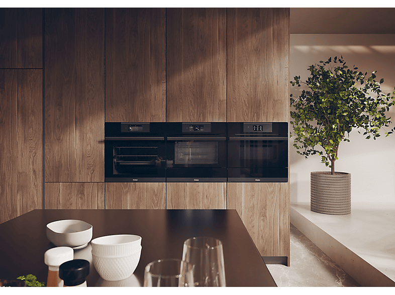 Microondas integrable - Haier Series 6 HWO45NB6T0B1, 5 potencia, Negro
