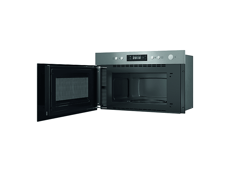 Microondas integrable - Hotpoint HAM K12C X, 4 potencia, Negro, Acero inoxidable