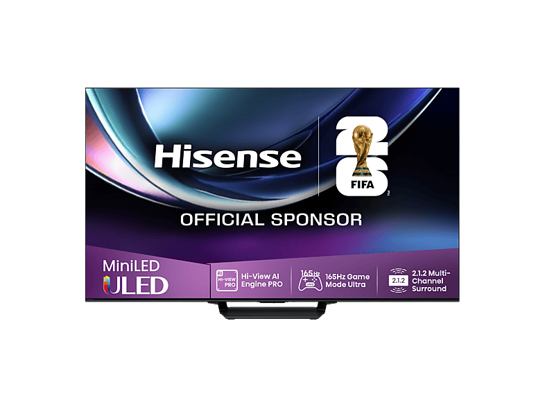 TV Mini LED 85" - Hisense 85U7Q PRO, UHD 4K, 165 Hz, Sonido 2.1.2, Quantum Dot, Sensor de Luz IA, Negro