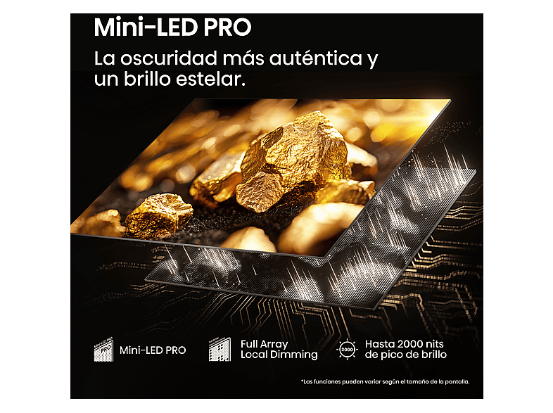 TV Mini LED 85" - Hisense 85U7Q PRO, UHD 4K, 165 Hz, Sonido 2.1.2, Quantum Dot, Sensor de Luz IA, Negro